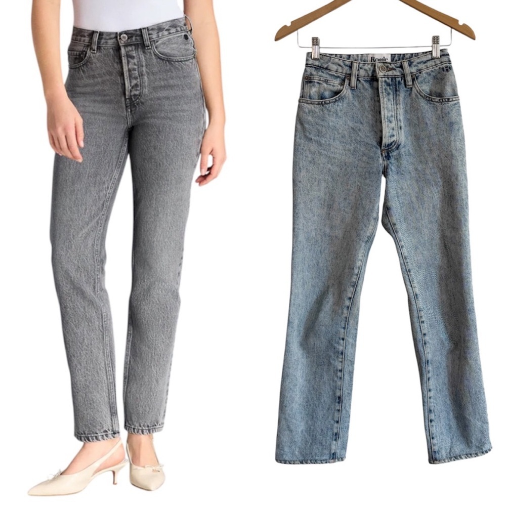 Rouje Paris Straight Leg Vintage Light Wash Jeans